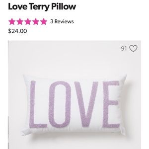 Dormify Purple Love Terry Throw Pillow
